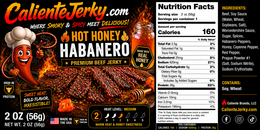 [CAL-JK-HHAB] Hot Honey Habanero Beef Jerky