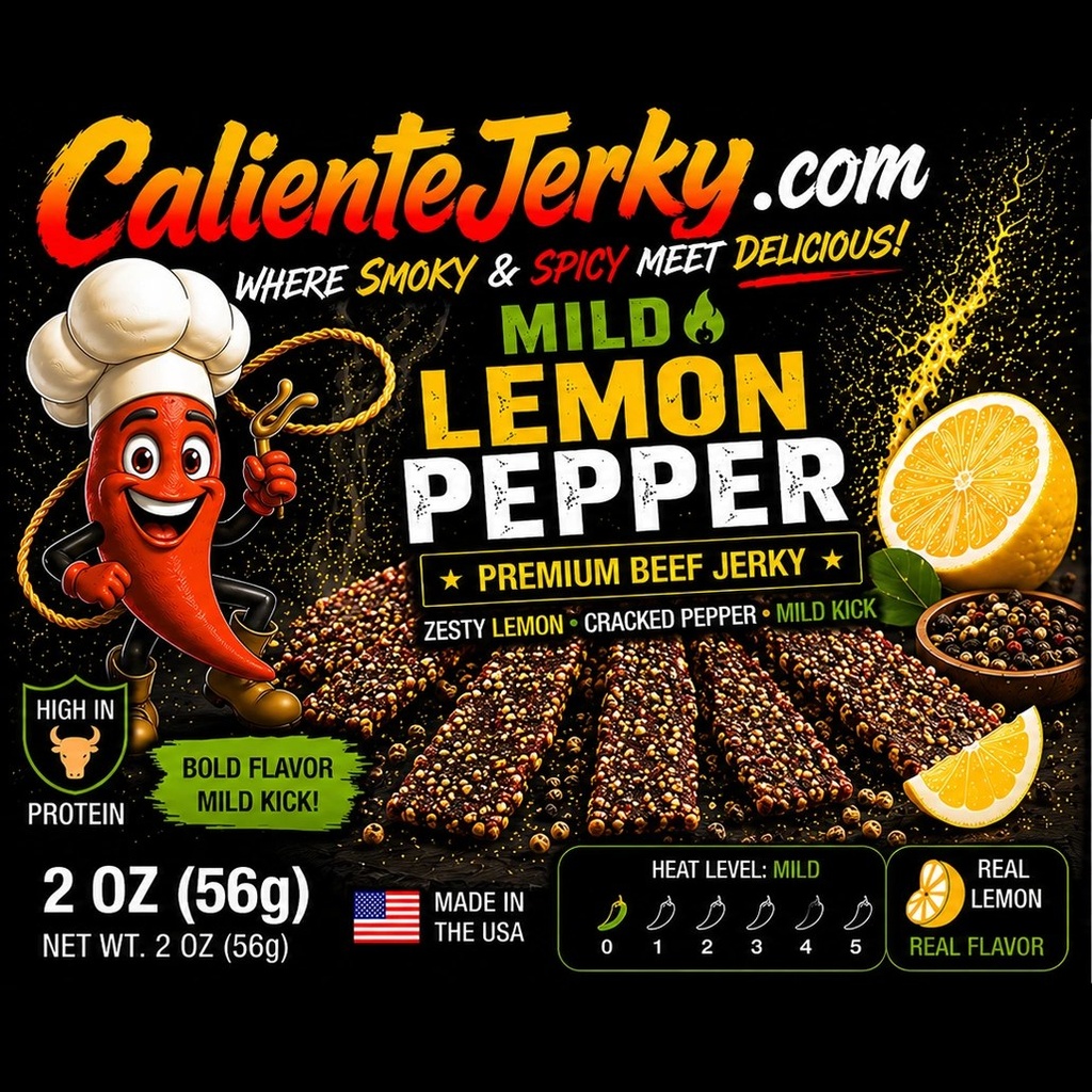 [CAL-JK-MLEM] Mild Lemon Pepper Beef Jerky