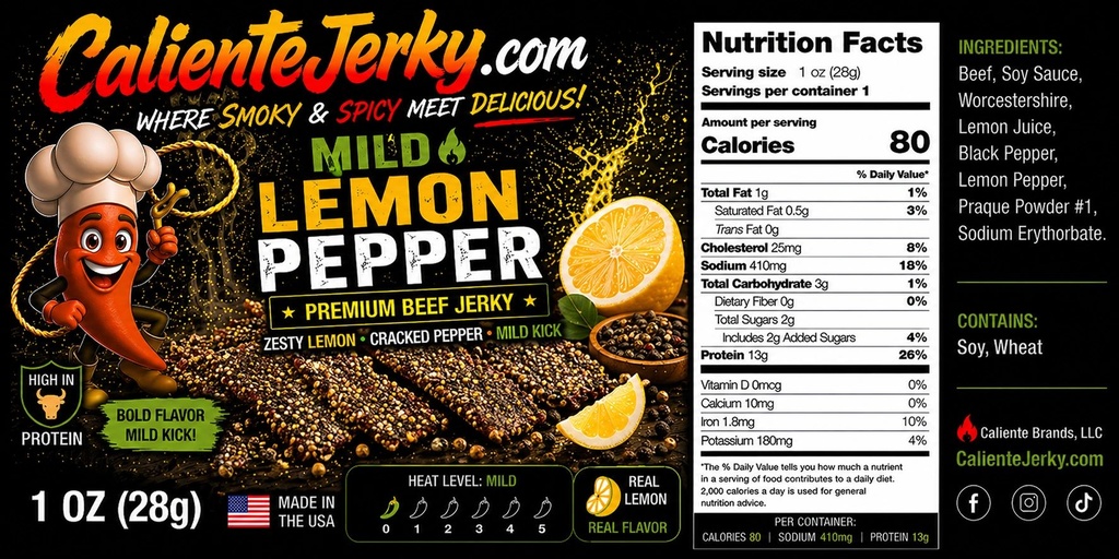 Mild Lemon Pepper Beef Jerky