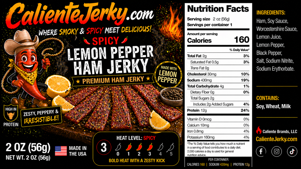 [CAL-HJ-MLEM] Mild Lemon Pepper Ham Jerky