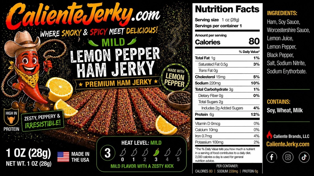 Mild Lemon Pepper Ham Jerky