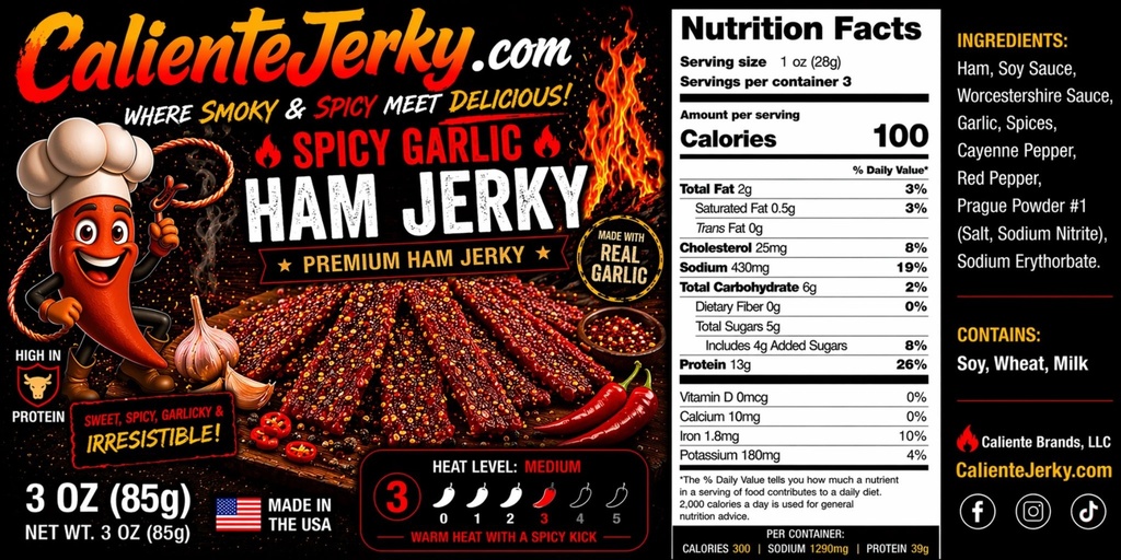 Spicy Garlic Ham Jerky