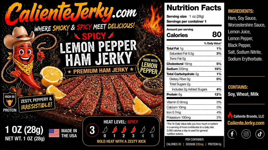 Spicy Lemon Pepper Ham Jerky