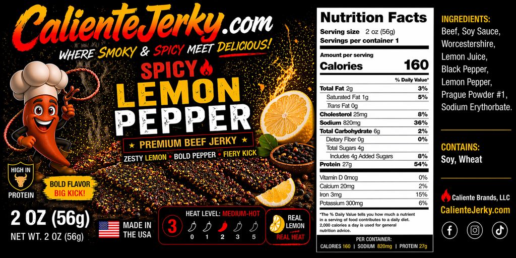 [CAL-JK-SLEM] Spicy Lemon Pepper Beef Jerky