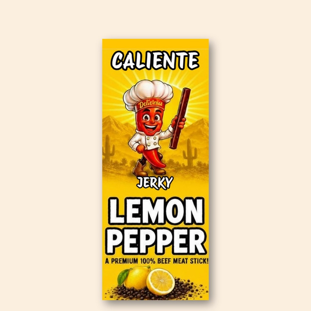 [CAL-BS-ZLEM-RD-10PK] Palito de Res con sabor a Limón y Pimienta 1.2oz 11g de proteína (Paquete de 10)