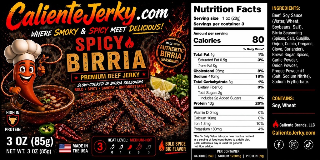 Halal Spicy Birria Beef Jerky
