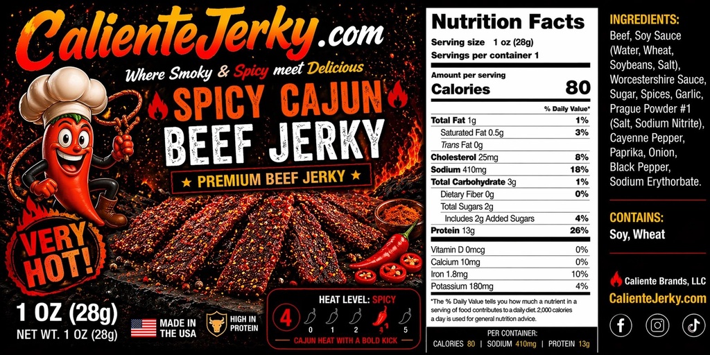 Halal Spicy Cajun Beef Jerky