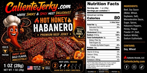 [CAL-JK-HHAB] Hot Honey Habanero Beef Jerky
