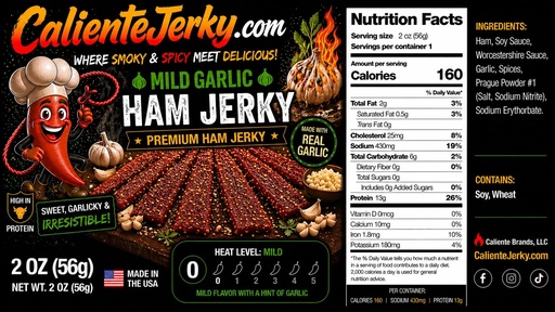 [CAL-HJ-MGAR] Mild Garlic Ham Jerky