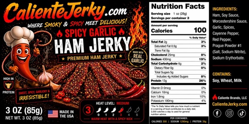 [CAL-HJ-SGAR] Spicy Garlic Ham Jerky