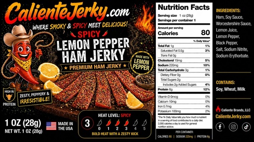 [CAL-HJ-SLEM] Spicy Lemon Pepper Ham Jerky