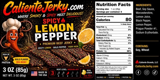 [CAL-JK-SLEM] Spicy Lemon Pepper Beef Jerky