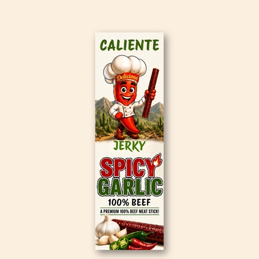 Palito Picante de Res sabor a Ajo 1.2oz 11g de proteína